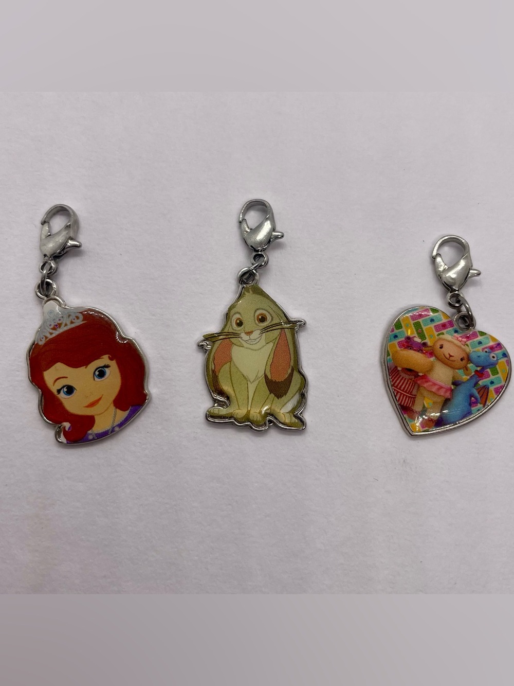 Signed Disney Clip on Charms - Sophia the First - Clover - Lambie Doc McStuffins
